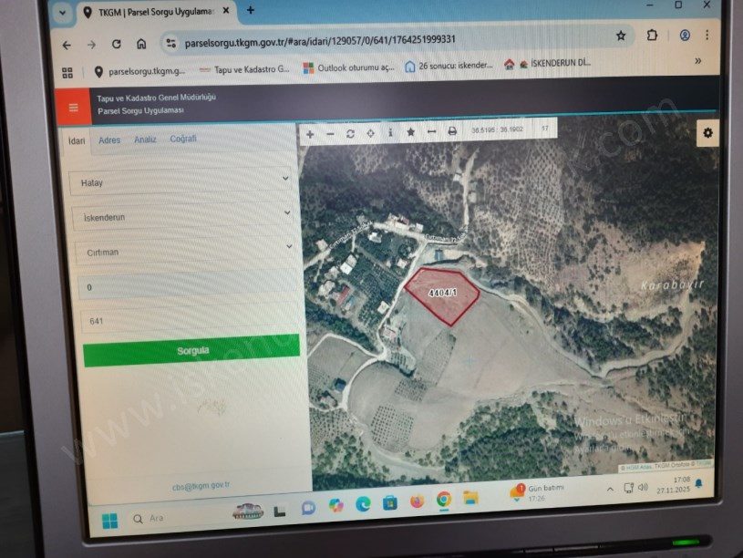 çırtıman mıntıkasıda yerleşim bitişiğ satılık tarla