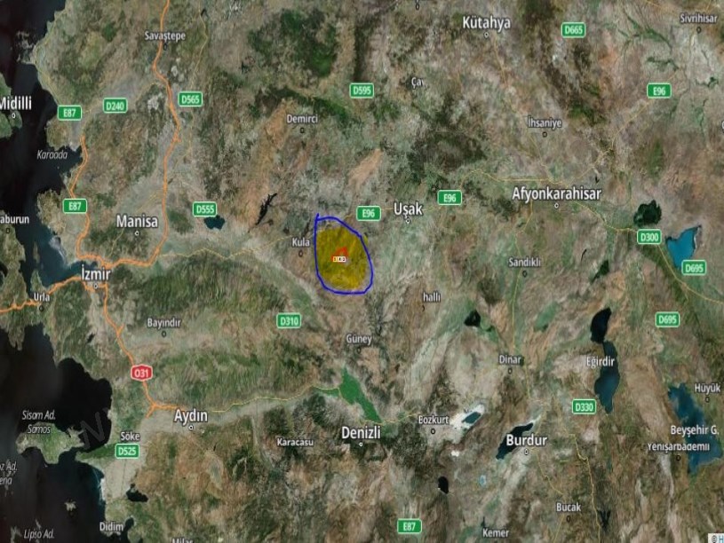 UŞAK EŞMELER DEREKÖY MAH YOLA CEPHELİ 23,893 m2 EMSAL NİTELİĞİ İŞLETME VE TARIM AMAÇLI SATILIK TARLA
