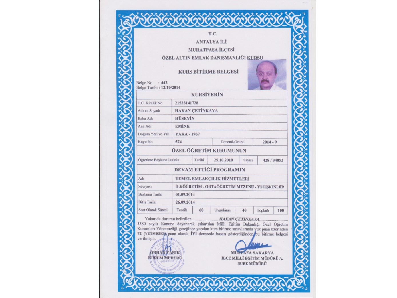 EMLAK DANIŞMANLIK BELGESİ