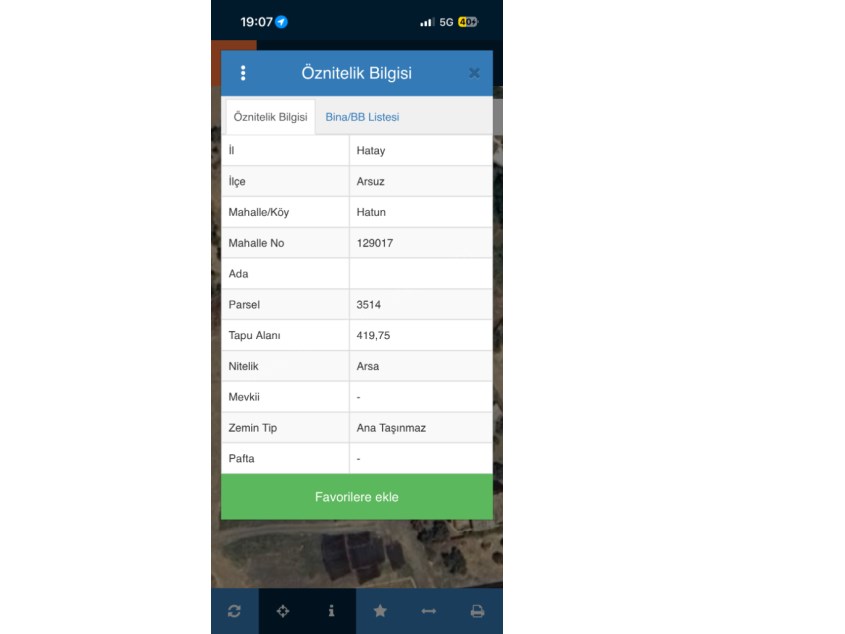 Arsuz Büyükdere Mahallesi’nde İSO Otel’in karşısında denizden 800 metre uzaklığında satılık arsa