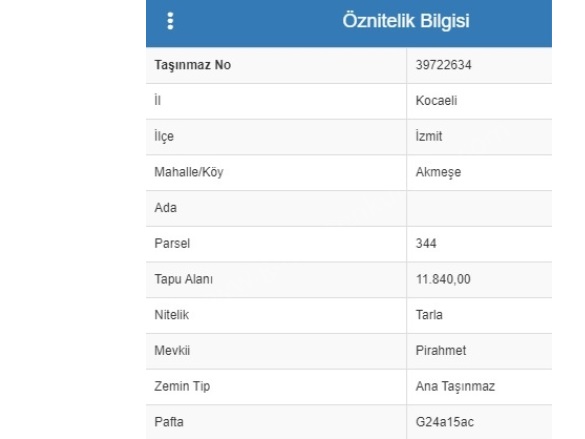 Akmeşe İzmit Satılık Arazi |  11840M2 28.000.000Tl Resim-2