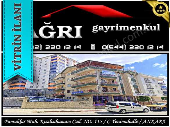 Çağrı Emlak ~ Yenimahalle Güventepe Caddesi Metro Yakını Bakımlı Kiralık Daire 3+1 Mah