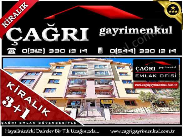 Çağrı Emlak ~ Kiralık Daire Etlik Süleymaniye Cad Giriş Kat Güney Cephe Çift Balkonlu 3+1 Keçiören Mah