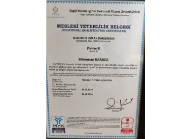 MYK MESLEKİ YETERLİLİK BELGESİ