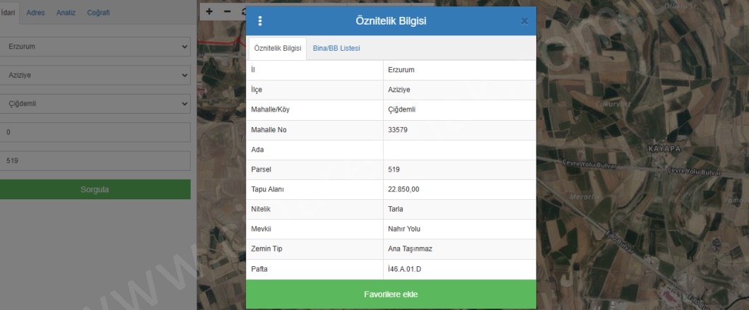 Köyler Aziziye Satılık Tarla | 8.990.000Tl Resim-3