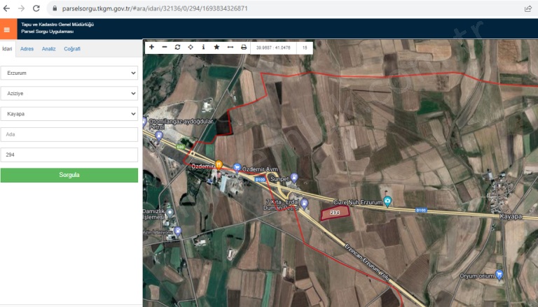 Dadaşkent Aziziye Satılık Tarla | 14.000.000Tl Resim-1