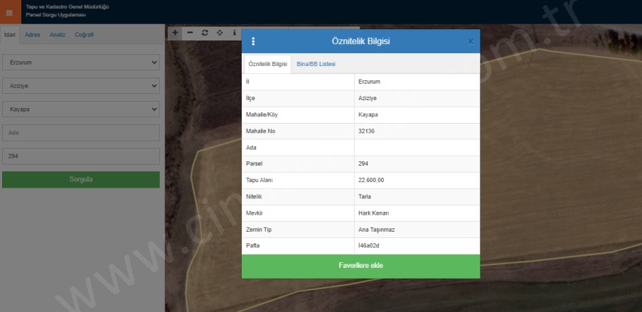 Dadaşkent Aziziye Satılık Tarla | 11.500.000Tl Resim-2