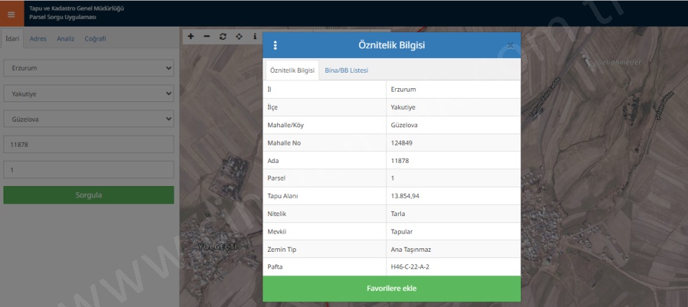 Köyler Yakutiye Satılık Tarla | 4.156.000Tl Resim-3