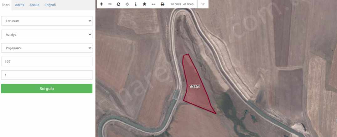 Aziziye Paşayurdunda Satılık Tarla Lar Çınardan ilan No:5087 Dadaşkent