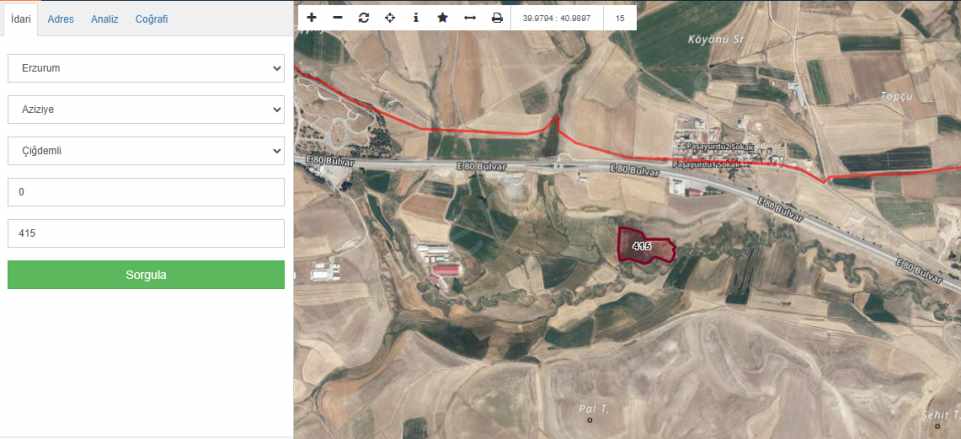 Dadaşkentte Satılık Tarla Yola Yakın Çınardan ilan No: 5096 Aziziye