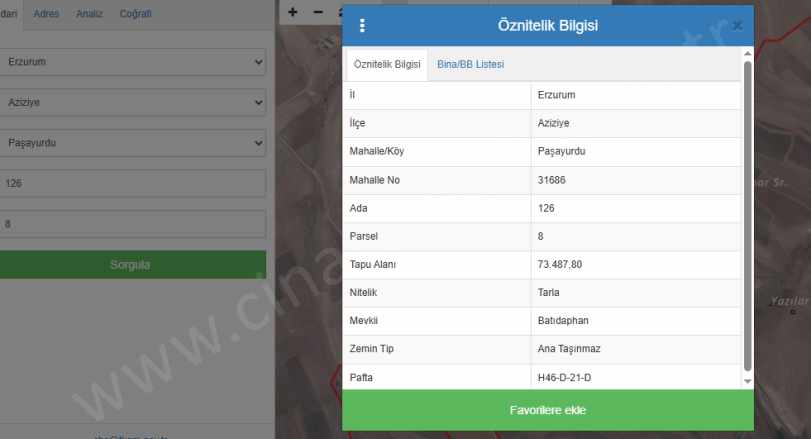 Aziziye Paşayurdunda Satılık Tarla Çınardan ilan No: 5100 Dadaşkent