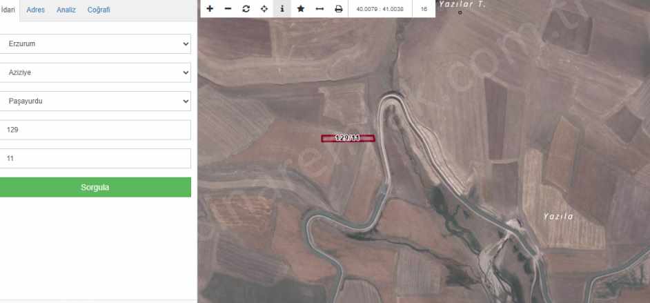 Paşayurdunda Yolun Hemen Yanında Satılık Tarla Çınardan ilan No: 5101 Aziziye Dadaşkent