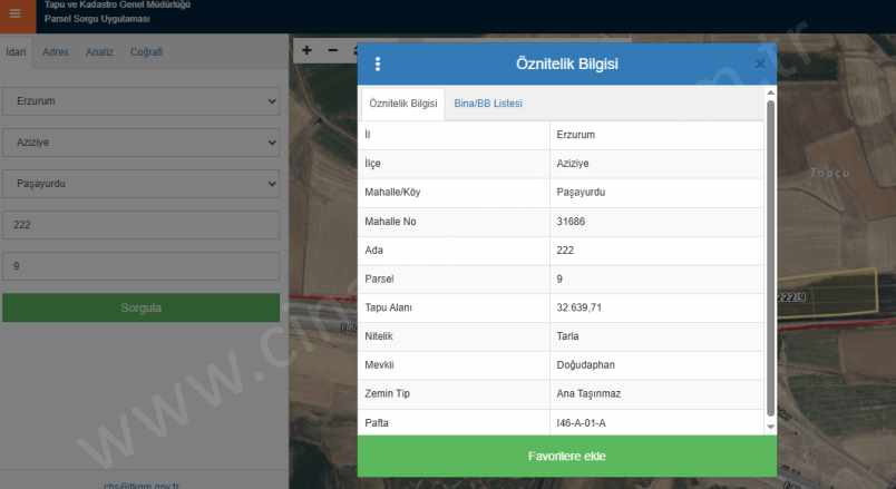 Paşayurdunda Yola Cepheli Satılık Tarla Çınardan ilan No: 5103 Aziziye Dadaşkent
