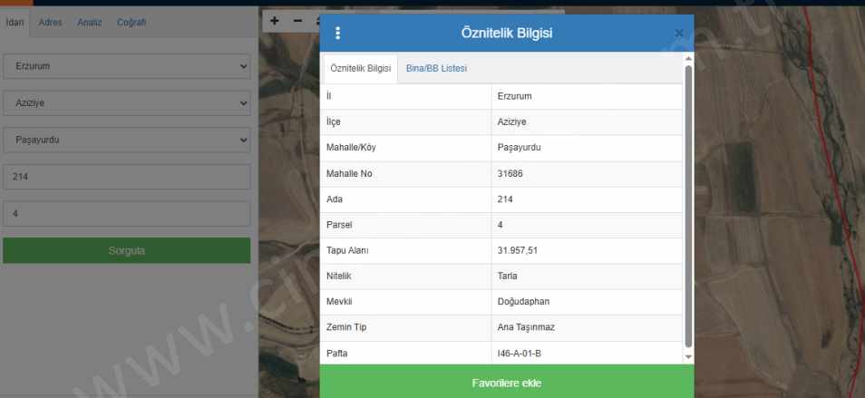 Paşayurdunda Satılık Tarla Çınardan ilanno:5104 Aziziye Dadaşkent