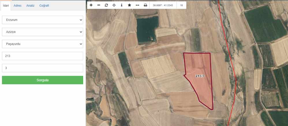 Paşayurdunda Satılık Tarla Çınardan ilan No: 5105 Aziziye Dadaşkent