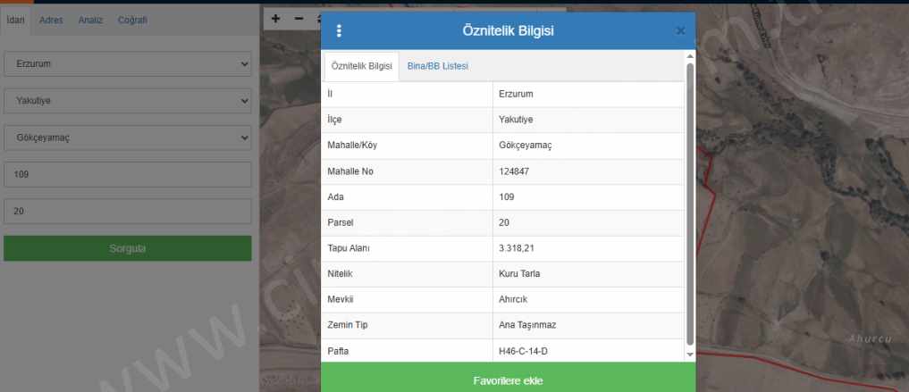 Gökçeyamaç Mahallesinde Satılık Tarla Çınardan ilan No: 5107 Yakutiye Köyler