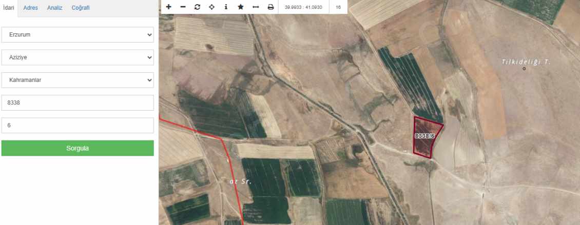 Aziziye Kahramanlarda Satılık Tarla Yola Yakın Çınardan ilan No: 5146 Dadaşkent