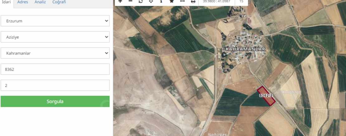 Aziziye Kahramanlarda Yolun Hemen Yanında Satılık Tarla Çınardan ilan No: 5147 Dadaşkent