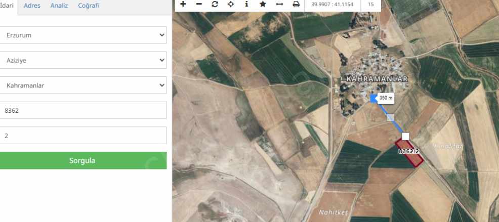 Aziziye Kahramanlarda Yolun Hemen Yanında Satılık Tarla Çınardan ilan No: 5147 Dadaşkent