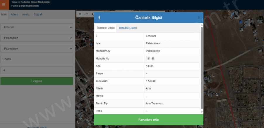 A Gazide Satılık Arsa Çok Kat imarlı Çınardan ilan No: Palandöken Abdurrahman Gazi