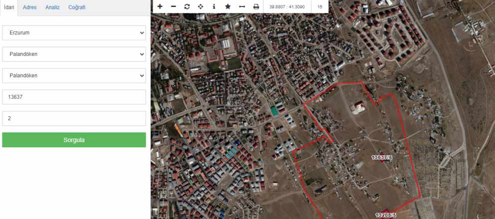 Emniyet Tokilerin Yukarısında Satılık Arsa imarlı Çınardan ilan No: 5201 Palandöken Abdurrahman Gazi