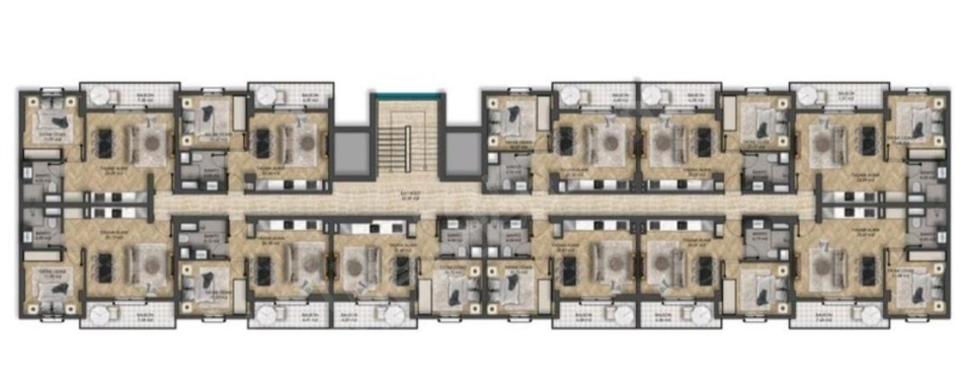 Rabia Ana Yakutiye Satılık Daire |  1+1 Oda | 54M2 2.100.000Tl | 1. Kat | Yerden Isıtma | 2 Banyo | 1 Yatak Odası Resim-4