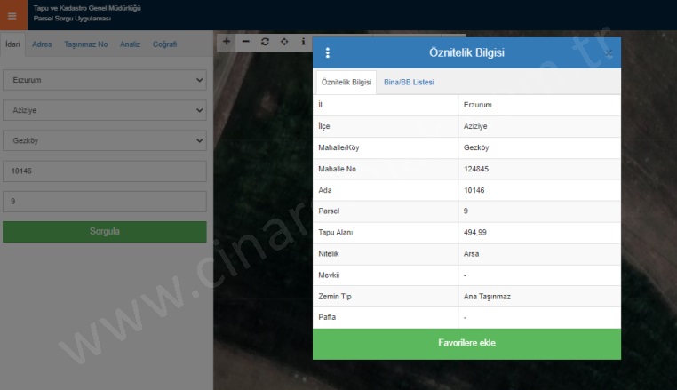 Dadaşkent Aziziye Satılık Kat Karşılığı Arsa |  494M2 3.890.000Tl Resim-1