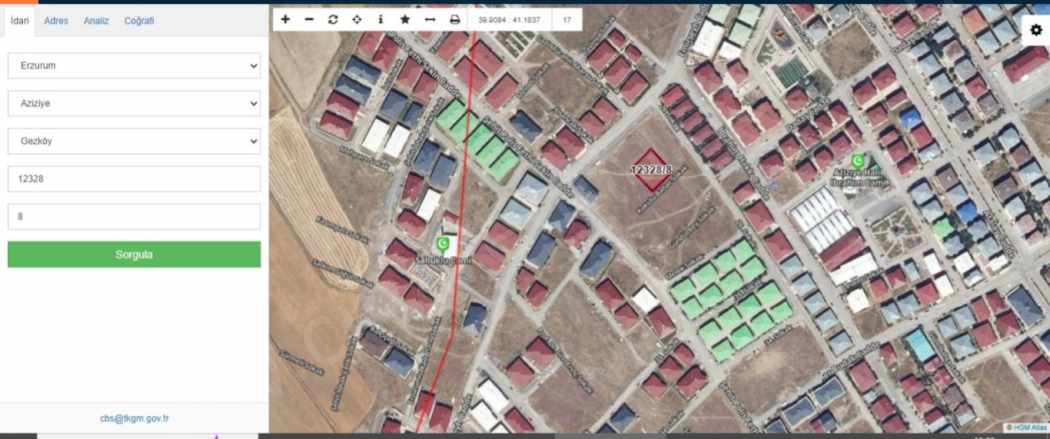 Gez Köyde Konut imarlı Satılık Arsa Çınardan 3307 Aziziye Dadaşkent