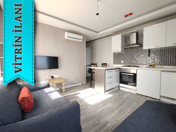 Çiftlikköy Yenişehir Kiralık Daire |  1+1 Oda | 60M2 Aylık 19.000Tl Eşyalı  | 1. Kat | Klima | 1 Banyo | 1 Yatak Odası Resim-1