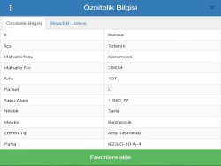 Tefenni Karamusa Köyü Satılık Tarla 1992 M2