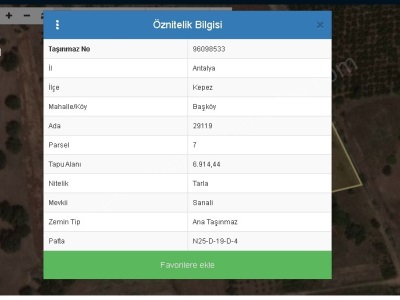 Kepez Başköyde Müstakil Tapulu Yatırıma Uygun Satılık Tarla Başköy Mah