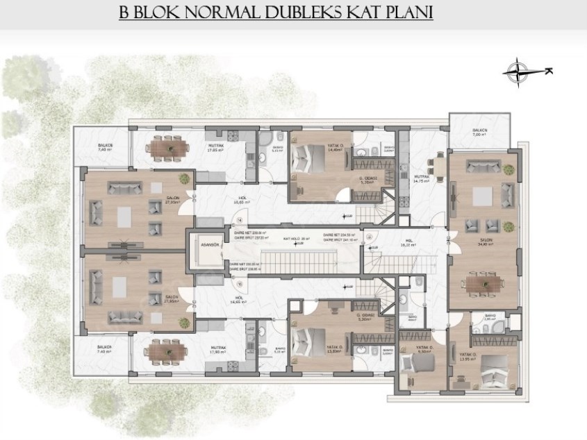 MEYDANKAVAĞINDA SİTE İÇİ LÜKS 2+1 DAİRELER