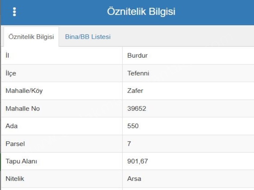 TEFENNİ MERKEZ ZAFER MAH. 901 M² SATILIK ARSA