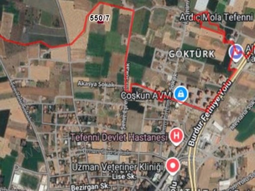 TEFENNİ MERKEZ ZAFER MAH. 901 M² SATILIK ARSA