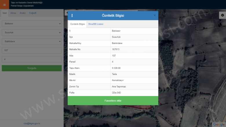 Susurluk Balıklıdere Köyünde Satılık Tarla Mah