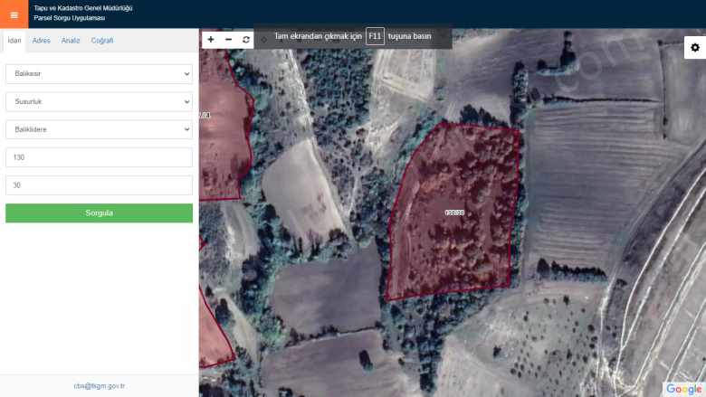 Susurluk Balıklıdere Köyünde Satılık Tarla Mah
