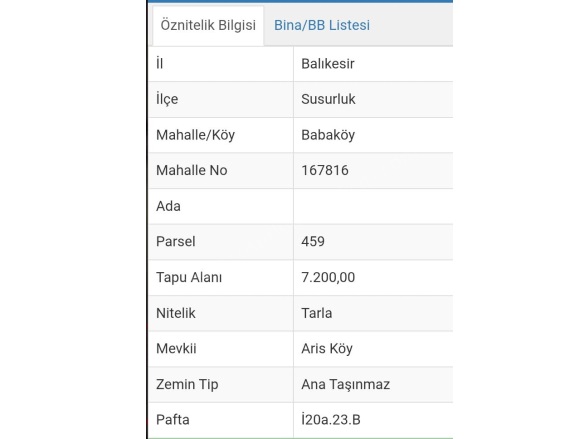 Babaköy Mah. Susurluk Satılık Tarla |  7200M2 1.000.000Tl Resim-2