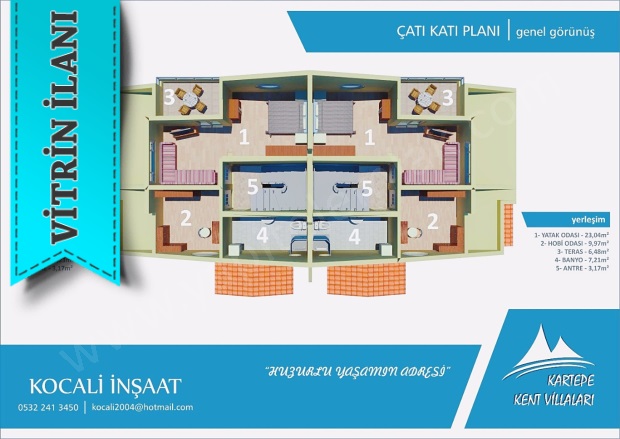 Fatih Sultan Mehmet Mah. Kartepe Satılık Villa |  6+1 Oda | 224M2 0Tl  Krediye Uygun  | Kombi | 3 Banyo | 4 Yatak Odası Resim-3