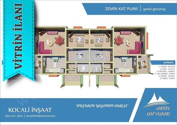 Fatih Sultan Mehmet Mah. Kartepe Satılık Villa |  6+1 Oda | 224M2 0Tl  Krediye Uygun  | Kombi | 3 Banyo | 4 Yatak Odası Resim-4