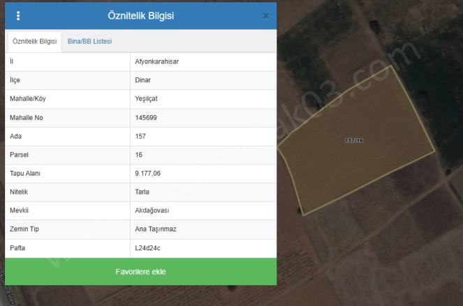 Yeşilçat  Köyü Dinar Satılık Tarla |  9177M2 1.500.000Tl Resim-3