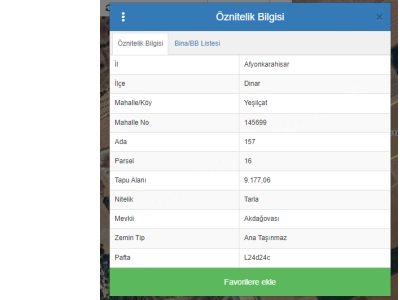 Satılık Tarla Afyon Dinar Yeşilçat Köyü