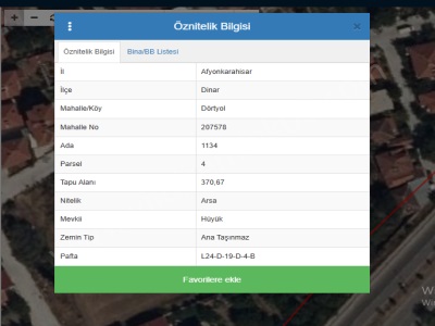 Satılık Arsa Afyon Dinar Adliye Mahallesi
