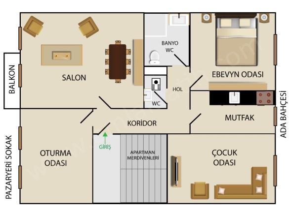 Kıztaşı Kiralık Daire Fatih Kiralık Daire |  3+1 Oda | 110M2 Aylık 55.000Tl  Krediye Uygun  | 3. Kat | Kombi | 2 Banyo | 3 Yatak Odası Resim-2
