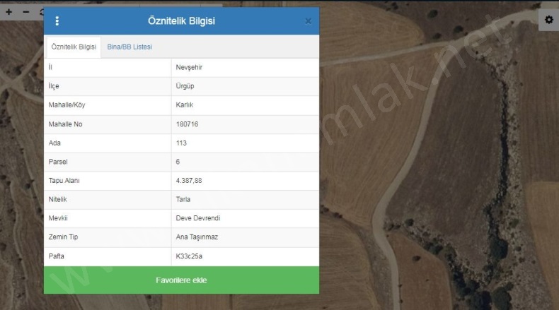 Karlık Köyü Ürgüp Satılık Tarla | 250.000Tl Resim-1