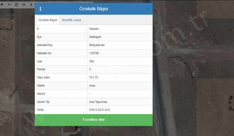 Vial Bahçeli Evler 720 M2 Satılık Arsa Melikgazi Mimarsinanbahçelievler Mah