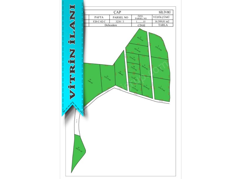 SİLİVRİ AKÖREN MAHALLESİNDE SATILIK 1.375 M2 TARLA