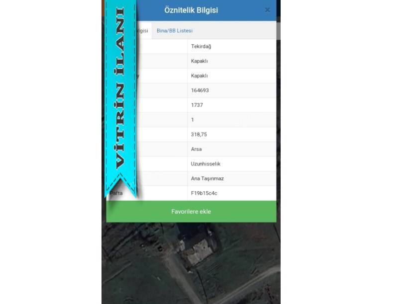 KAPAKLI DA TİCARİ VE KONUT İMARLI 318 M2 SATILIK ARSA
