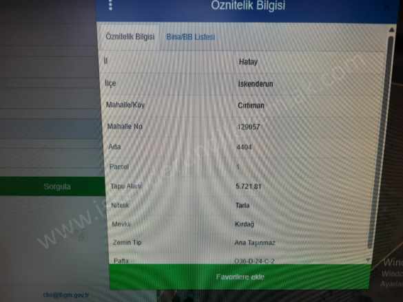 Çırtıman Mıntıkasıda Yerleşim Bitişiğ Satılık Tarla iskenderun Cırtıman Mah