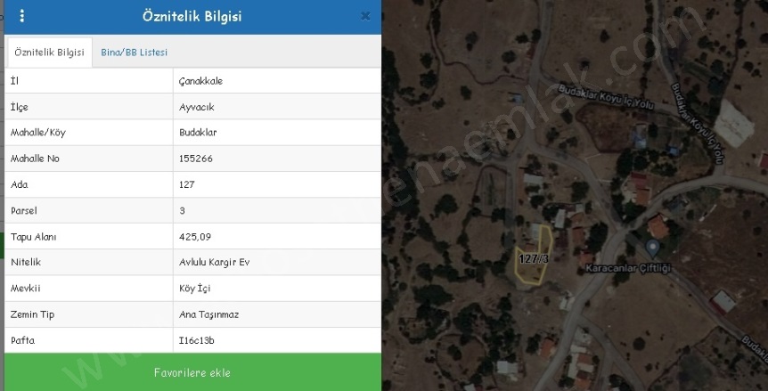 Budaklar Köyü Ayvacık Satılık Arsa |  425M2 2.600.000Tl İmarlı  Resim-1