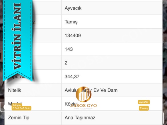 Tamış Köyü Ayvacık Satılık Arsa |  344M2 3.200.000Tl Resim-2